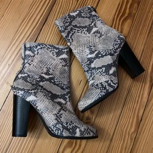 Snakeskin Heel Boots